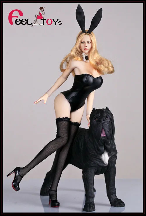 

Sexy beautiful Bunny Fur dress suit FT002 with FeelToys 1/6 Female body