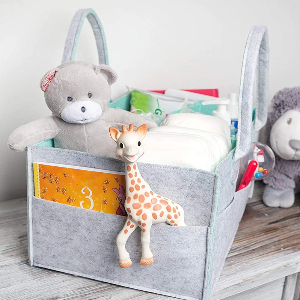 Сумка-тоут с несколькими карманами, сумка для хранения, большая емкость, подгузники из фетра, детский Органайзер, двойной слой