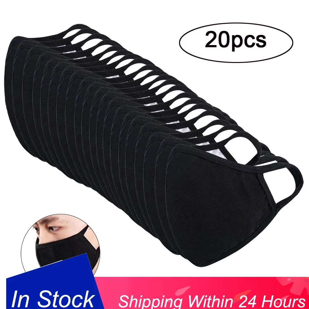 

20Pcs Face mask Anti-dust Reusable Cotton Mouth Face Masks Mouth Cover for Man and Woman mascarilla coronaviru