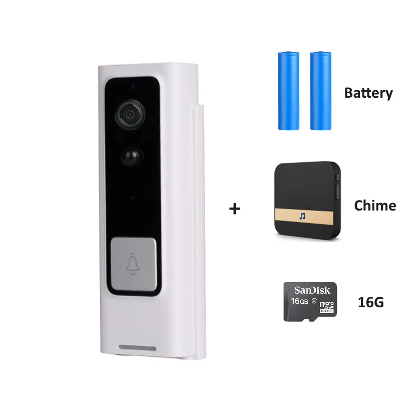 Синий Tuya smart life CCTV Wi-Fi ручная смарт-видео, дверной звонок, домофон, камера, батарея для защиты дома, ночное видение - Цвет: Синий