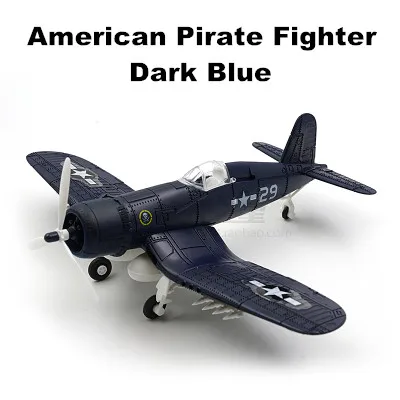 22 см 4D Diy игрушки истребитель сборные блоки Строительная модель самолет военная модель оружия WW2 Германия BF109 Великобритания Ураган истребитель - Цвет: F4U Dark Blue