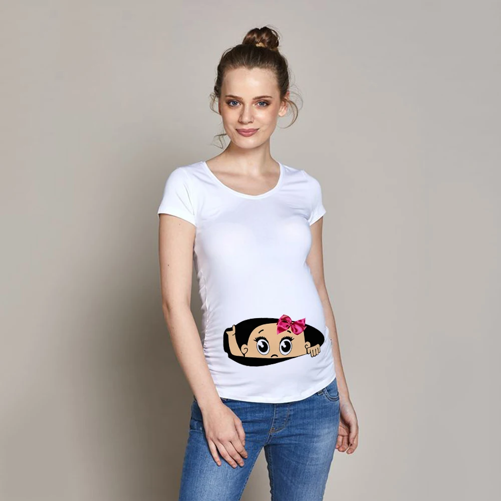 Women Pregnancy T shirt It's A Girl 
