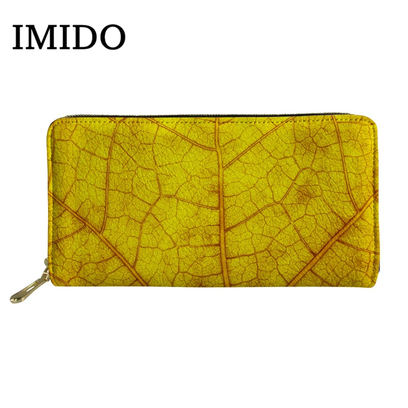 IMIDO/модные женские кошельки, водонепроницаемый кошелек из искусственной кожи на молнии, женский бумажник в виде листа, Femme, сумка для хранения, кошелек, держатель для карт - Цвет: CC4280Z21