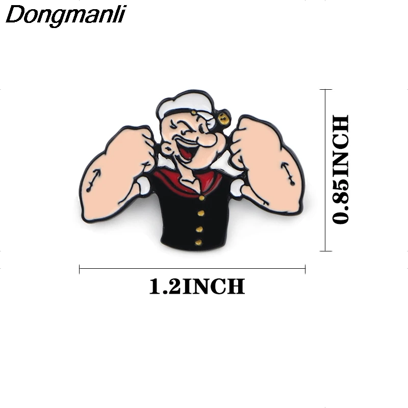 P3931 Dongmanli аниме ювелирные изделия Popeye металлическая Глянцевая булавки и броши для нагрудных значки на рюкзак сумки значок забавные подарки