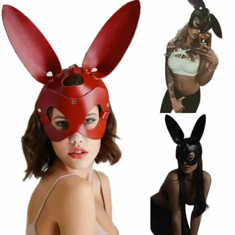 

New Women Party Bunny Long Ears Rabbit Face Mask Halloween Cosplay Masquerade Bar Ball Costume Masks Ladies Cute Party Cosplay