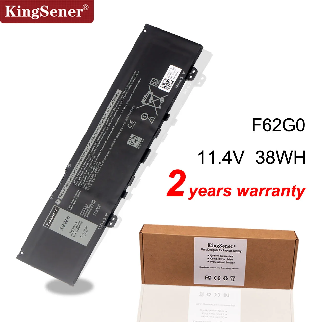 Kingsener 11.4V 38WH F62G0 Laptop Battery For DELL Inspiron 13 5370 7370 7373 7380 7386 Vostro 5370 RPJC3 39DY5