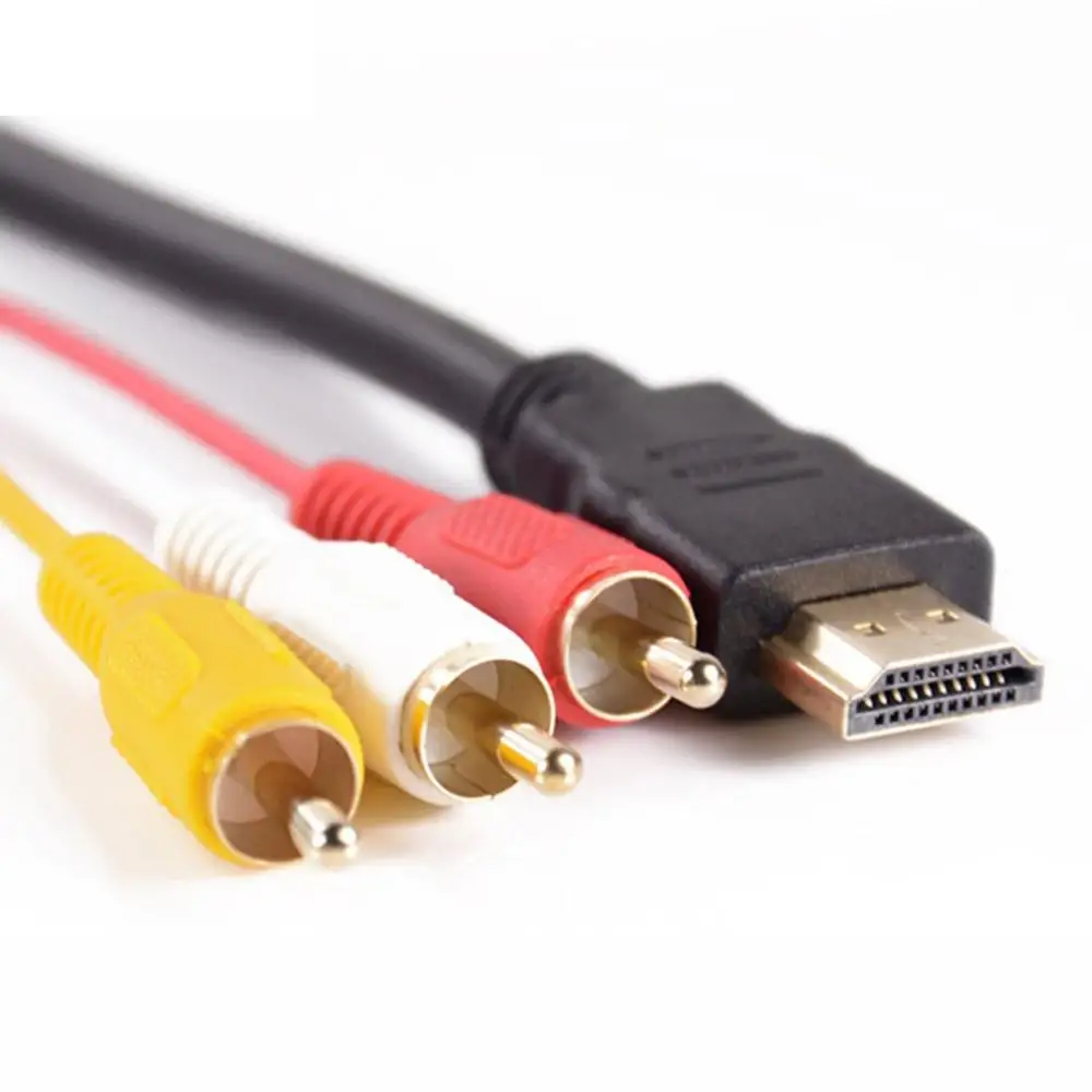 HDMI к 3RCA кабель позолоченный HDMI К AV кабель HDMI к Tri-разница в цвете из-линия аудио кабель «Папа-папа» для ТВ DVD
