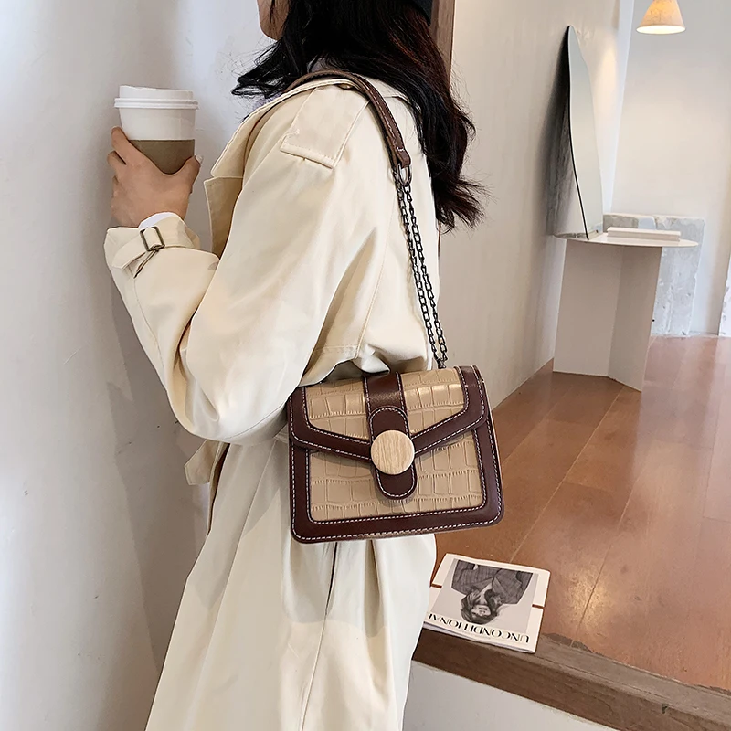 

Popular Fashion Street Chain Mini PU Leather One Shoulder Diagonal Cross Bag for Women