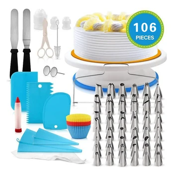 

106 Pcs/set Cake Decorating Tool Decorating Nozzle Set DIY Cake Tools Stainless Steel Pastry Nozzles Kit Kitchen Baking Tools