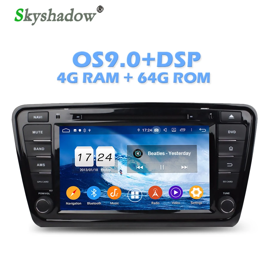 Ips DSP Android 9,0 4 Гб ОЗУ 64 Гб ПЗУ 8 ядерный автомобильный dvd-плеер Wifi Bluetooth 4,2 RDS радио gps карта для Skoda Octavia