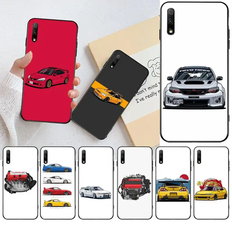 

HPCHCJHM Sports car engine DIY Painted Bling Phone Case for Huawei Honor 30 20 10 9 8 8x 8c v30 Lite view pro