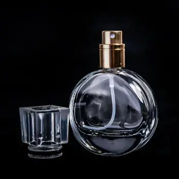 

25ML Flint Glass Refillable Perfume Bottles Round Portable Cologne Atomizer Empty Bottle With Spray Applicator