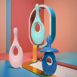 Cepillo de dientes de silicona para bebé, protector de cuello corto de mango corto de piel de bebé creativo, no daña las encías, gutapercha, 2 en 1