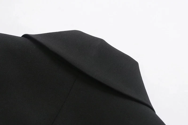 Увядший английский винтажный Однотонный черный двубортный короткий Блейзер женские куртки и плиссированные шаровары костюм брюки 2 шт. набор для женщин