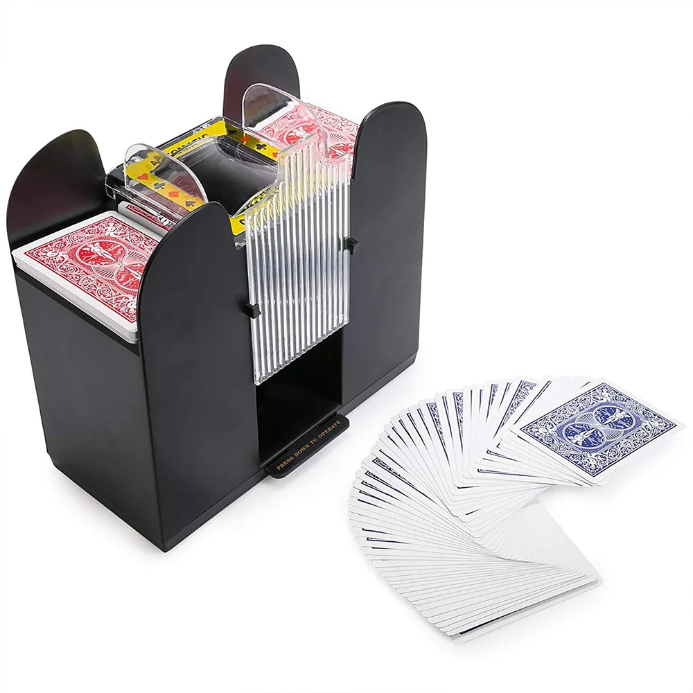 Board Game Automatic Poker Card Shuffler Wooden Electric Playing Shuffling Machine Gift Funny Family Game Party Club Accessory
