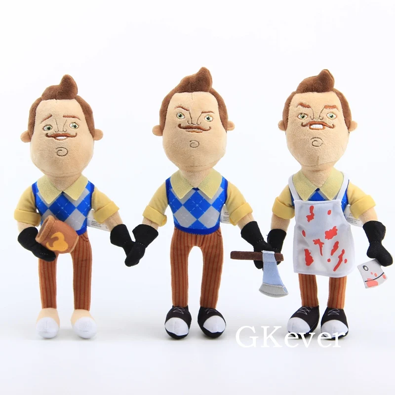 10 'ཕ см Hello Neighbor плюшевые куклы игрушки соседский фартук Тесак и кофе мягкая