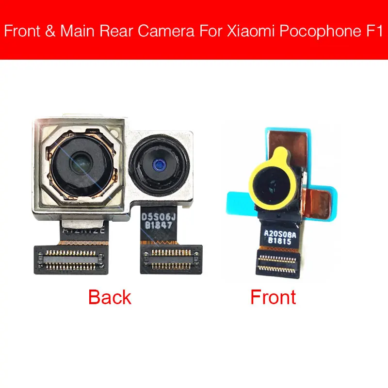 Модуль передней и задней камеры для Xiaomi Mi Pocophone Poco F1 основной задний большой и лицевой небольшой камеры гибкий кабель для замены, ремонта