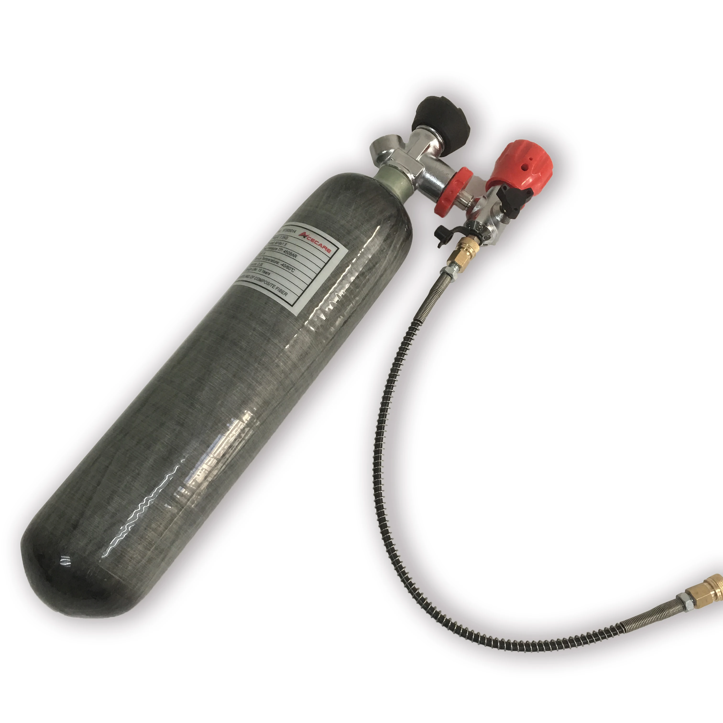 AC102301Carbon Fiber 2L 4500Psi &Valve&Fill Station For Diving/ Paintball Air Tanks Compressor Pcp Airforce Condor Diving Bottle