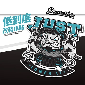 

Noizzy Just Lower it Ho Car Stickers Styling Stance Nation Hellaflush Auto Window Decals Vinyl Reflectiv Windshield Accessories