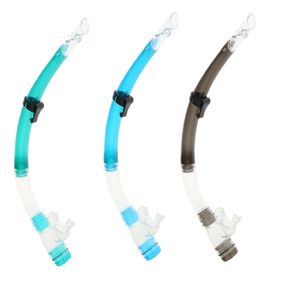 Semi Dry Snorkel Swim Training Diving Underwater Breath Tube Mouthpiece w/ Clip