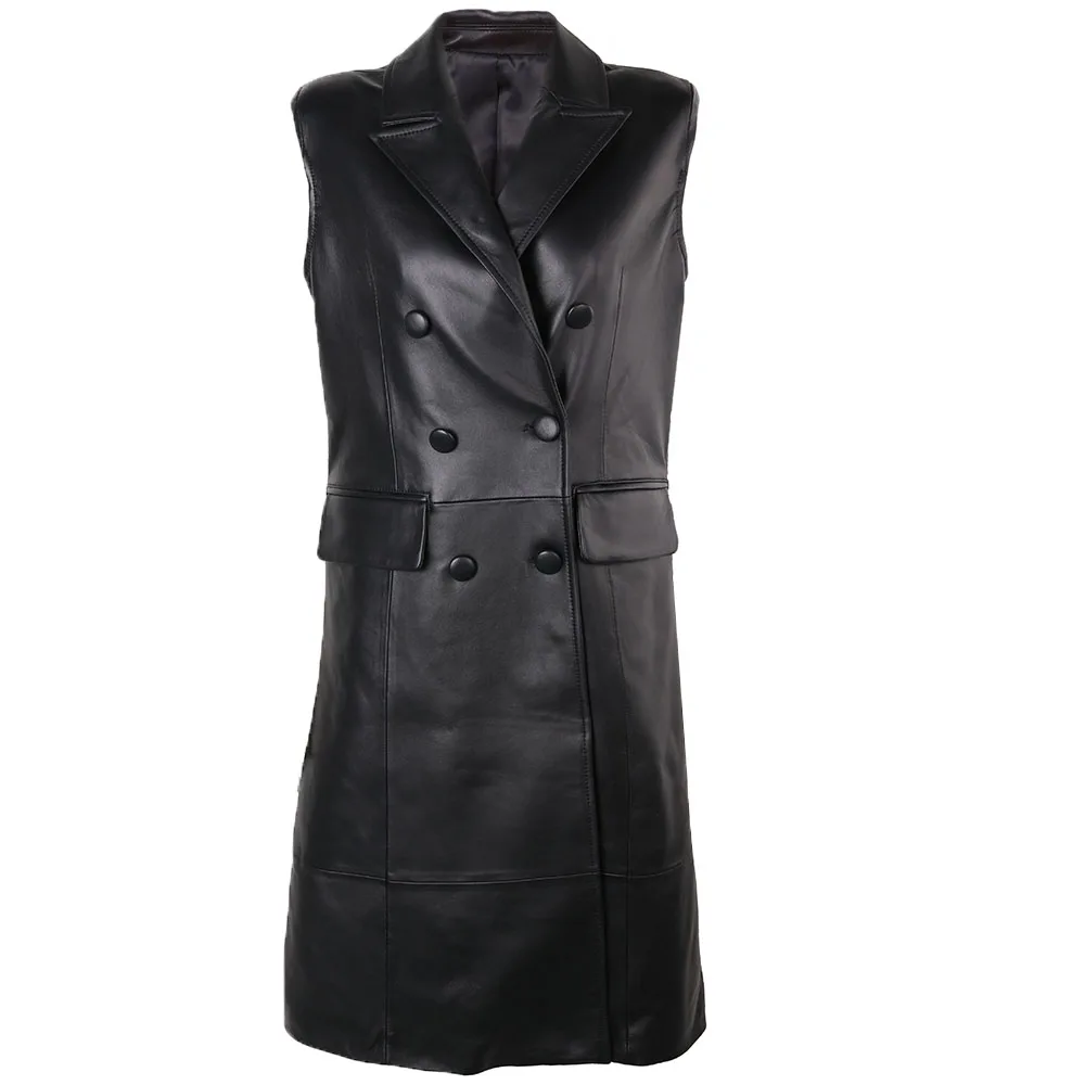 Women Real Leather Vest Ladies 