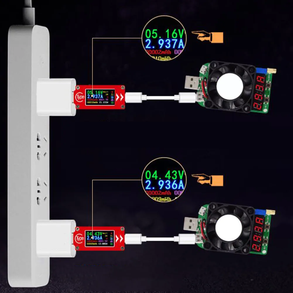 Тип-c тестер Портативный измерение температуры PD USB многофункциональный измеритель тока Напряжение Амперметр инструмент цвет экран емкость