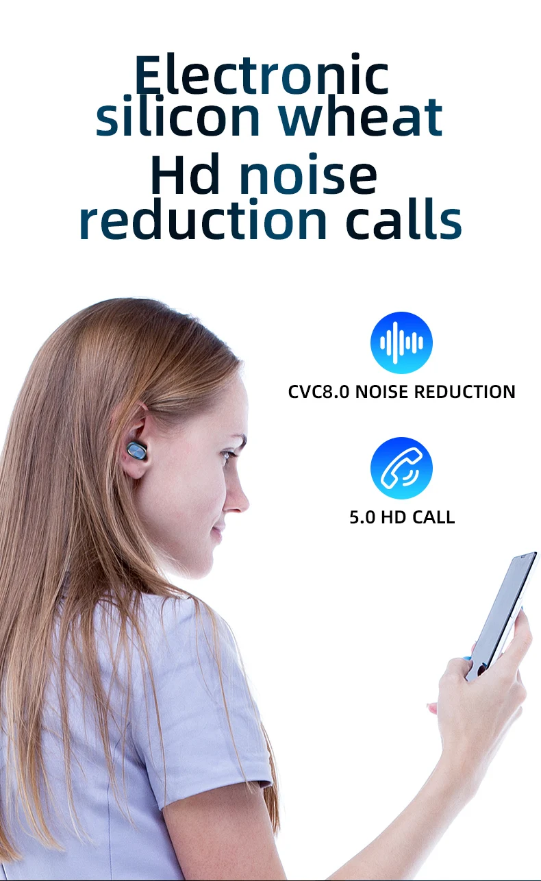 TWS Bluetooth наушники беспроводные наушники с беспроводной зарядкой чехол 3D стерео звук IPX5 Водонепроницаемый белый зарядная коробка