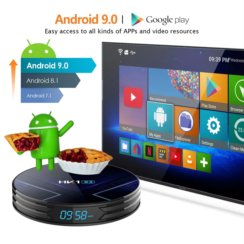 HK1 X3 Android 9 0 ТВ Box Amlogic S905X3 4 Гб Встроенная память 64 128 8K 5G Wi Fi BT Youtube HDR Google Play 1000M LAN