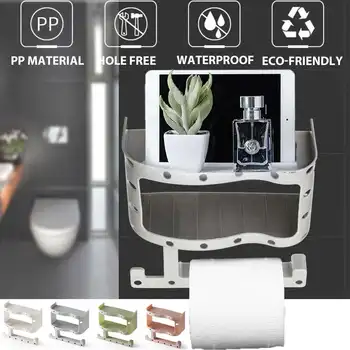 

Wall Mount Toilet Paper Holder Shelf Toilet Paper Tray Roll Paper Tube Storage Box Creative Tray Tissue Box Home