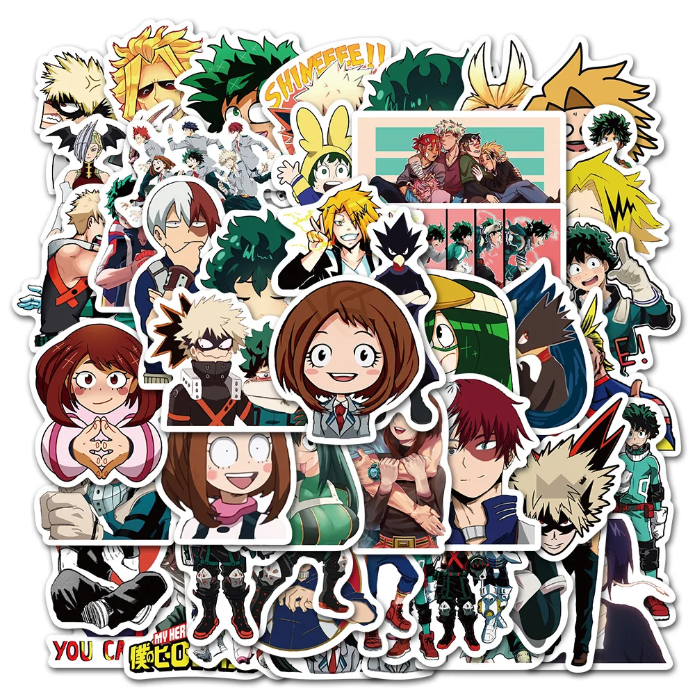 25/50 шт мой герой чемодан ПВХ наклейки для ноутбука скейтборд Izuku Midoriya может