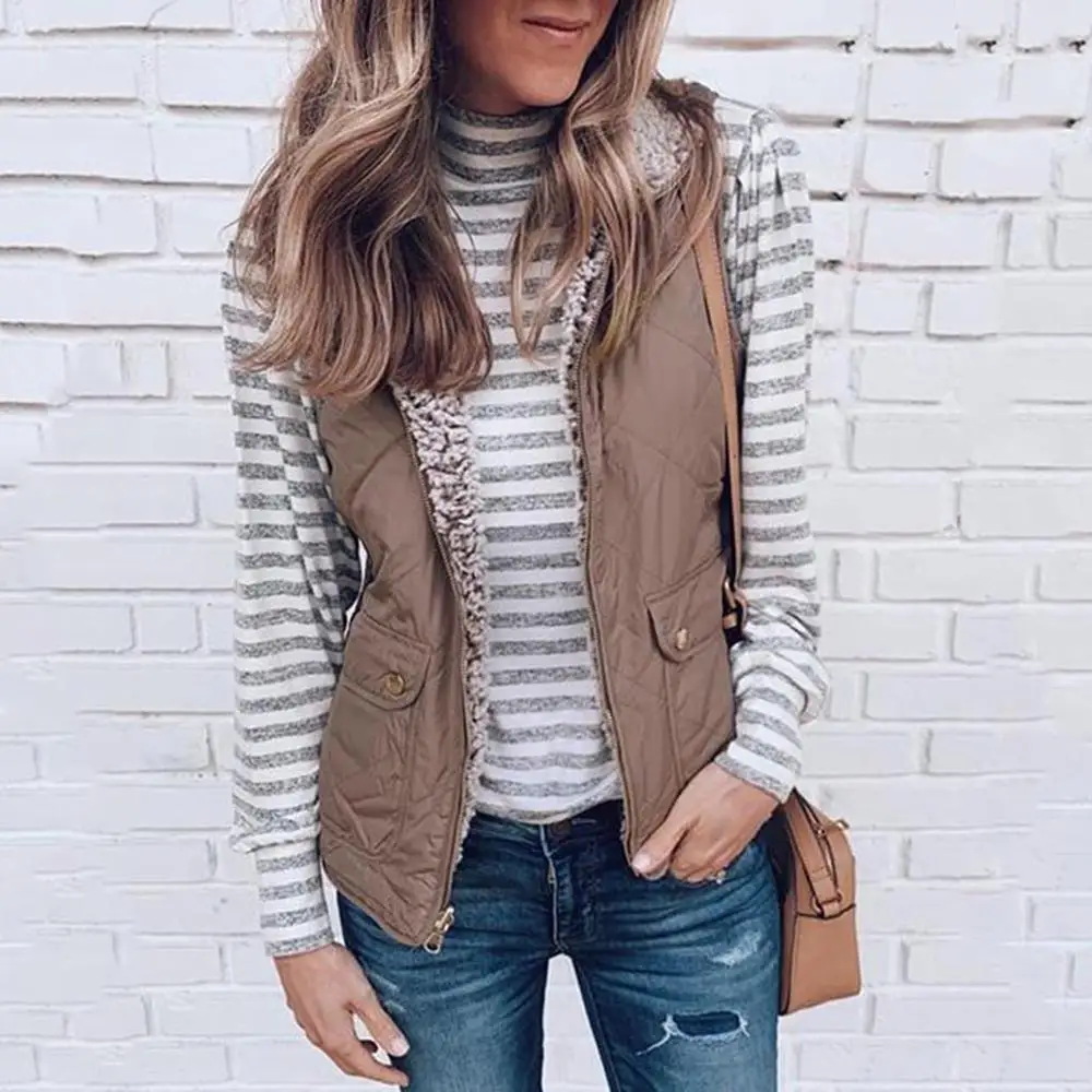 

Women Winter Coat Two Wear Sleeveless Pullover Blouse Open Front Jackets Coat Outerwear Female Clothes chaleco de las mujeres B4