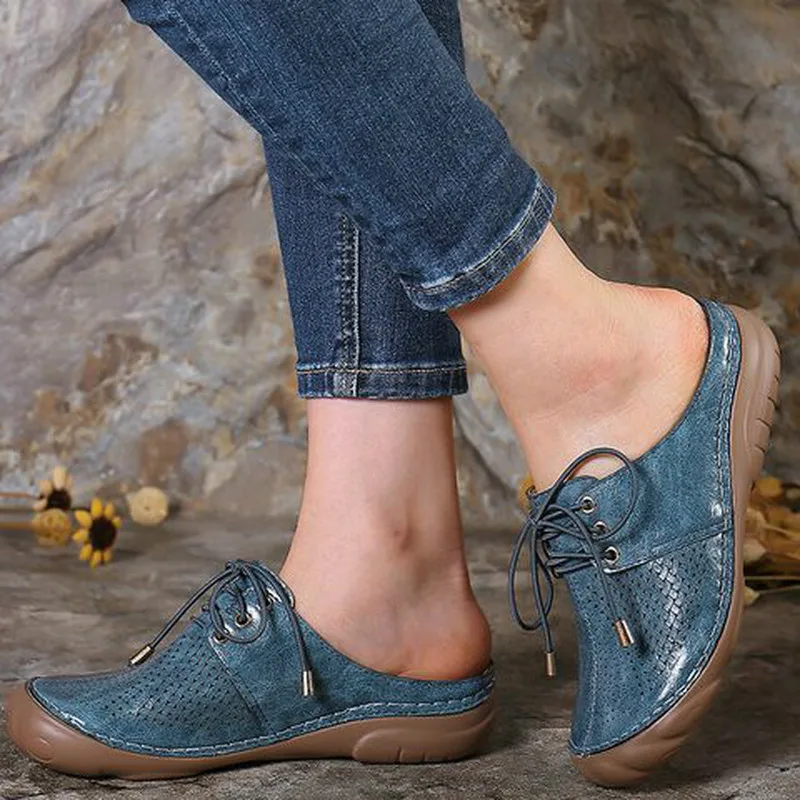 Женские летние пляжные сандалии Обувь на танкетке средней высоты винтажные