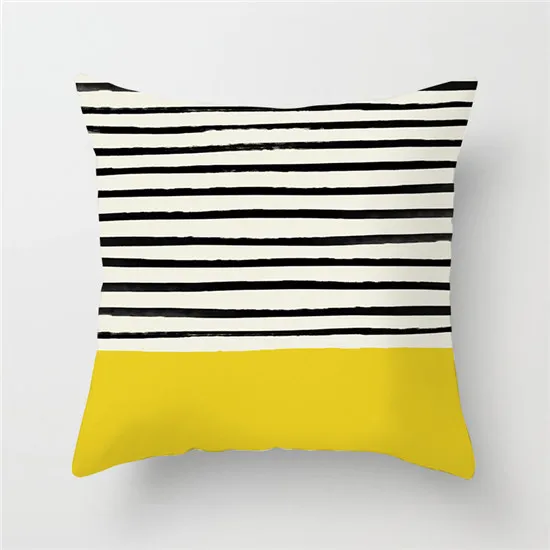 PC04807 Fuwatacchi Yellow Diamond Wave Throw Наволочка с геометрическим узором Чехлы для подушек для домашнего кресла дивана украшения Квадратные наволочки чехол для подушки наволочка на подушку наволочки для подушек - Цвет: PC04807