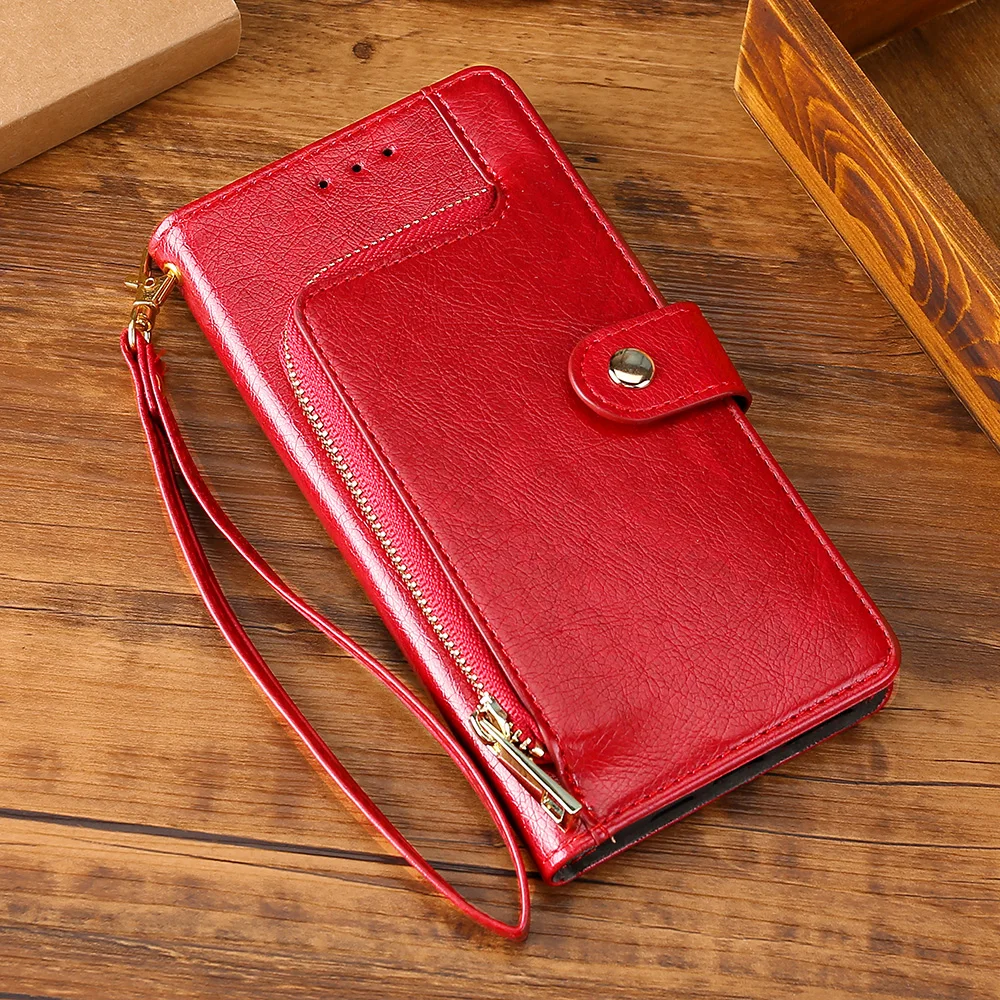 Роскошный кожаный чехол-книжка для Xiaomi mi 5 5x A1 A2 6 8 SE mi 9 9T Xiao mi Play CC9E Red mi Note 4 4X7 Чехол-бумажник с отделением для карт - Цвет: Red
