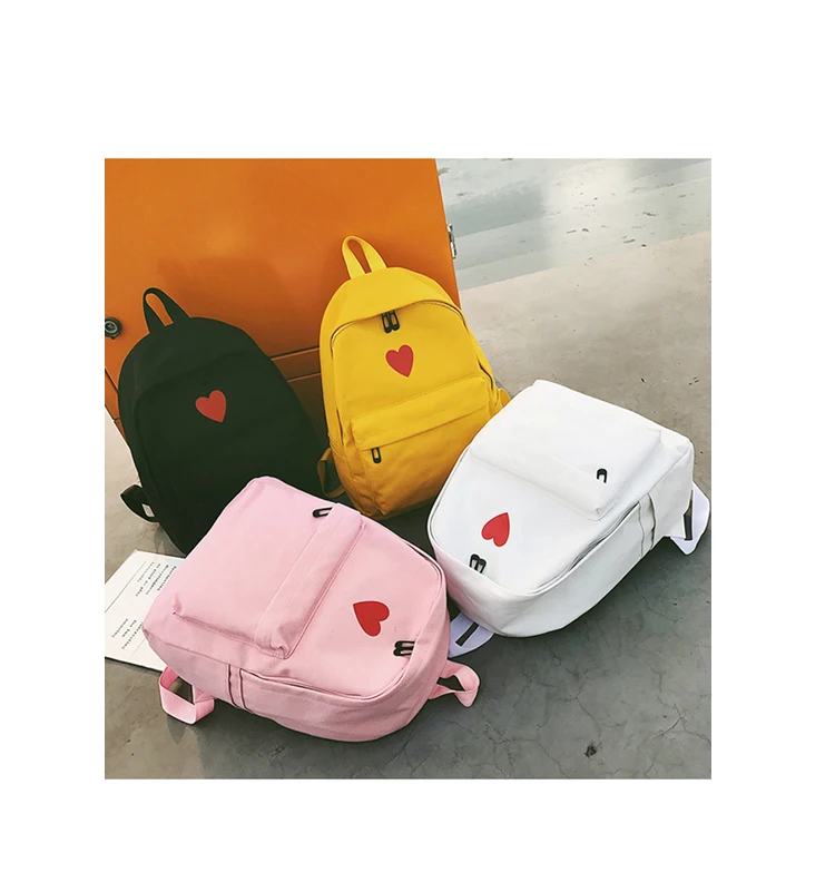 WOMEN'S Bag New Style Backpack Two-Piece Set Peach Heart Schoolbag College Style Korean-style Backpack
