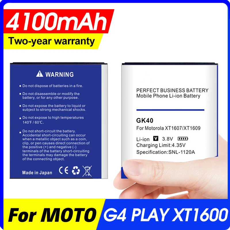 Аккумулятор GK40 на 4100 мА · ч для Motorola Moto G4 Play E4 XT1766 XT1607 XT1609 XT1600 MOT1609BAT