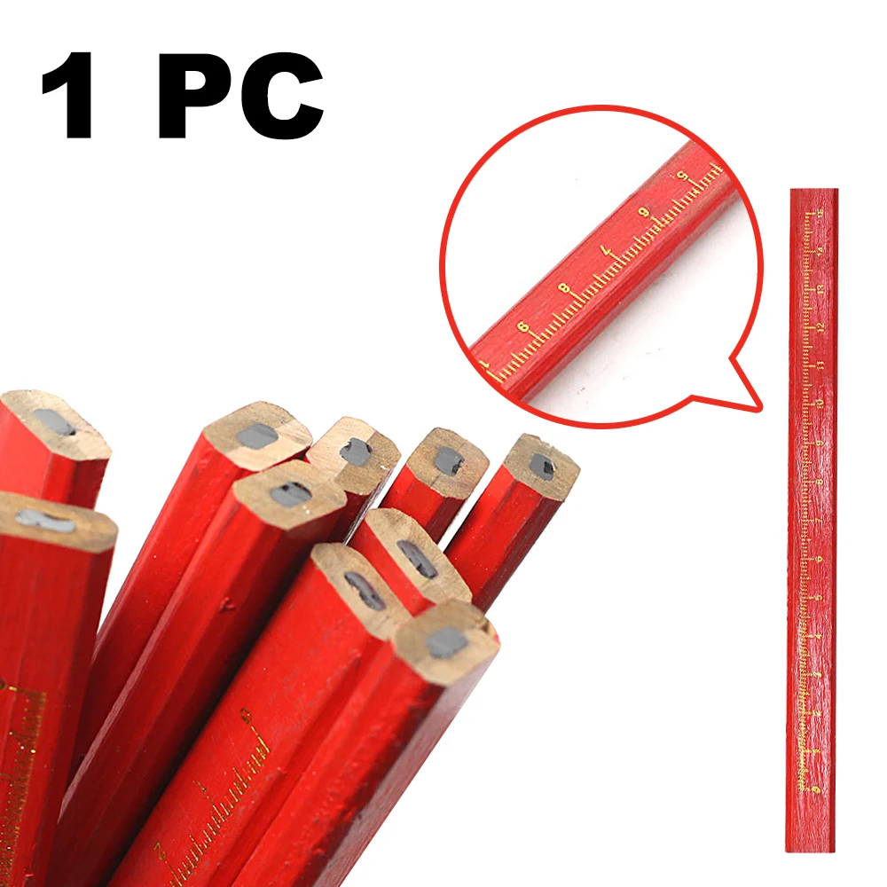 

1pcs Black Lead Carpenter Pencils DIY Builder Joiners Woodworking Craft Thick Core Flattened Mark Custom Pen Office Stationery