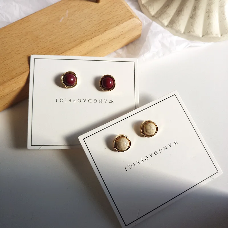 

Simple fashion imitation marble grain earrings retro temperament earrings women jewelry girl gift