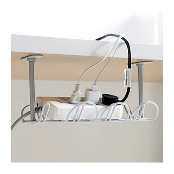 

Table Power Cord Socket Rack Drag Line Compartment Hanging Basket Desk Under The Drag-line Tray Storage Basket Storage Rack