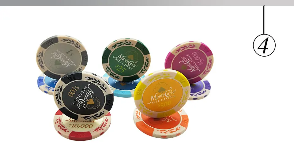 Yernea 25PCSSet Clay Poker Chips Set Embedded iron Coins Baccarat Texas Hold'em Poker Playing Chips 11 Colors Face Value (4)