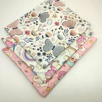 

160x300cm Cotton Fabric Butterfly Unicorn Printed For DIY Sewing Patchwork Baby Doll Dress Bed Bag Masks Home Decoration