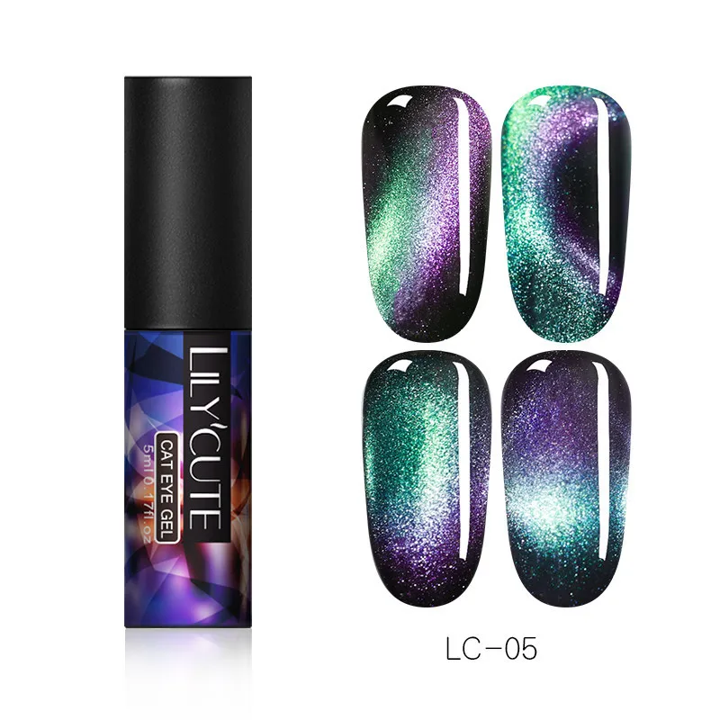 7D-LC 05 LLYCUTE 5 мл Auroras Магнитный Гель-лак для ногтей кошачий глаз гель для нейл-арта долговечный Сияющий лазер впитывающий УФ светодиодный Гель-лак - Цвет: 7D-LC 05