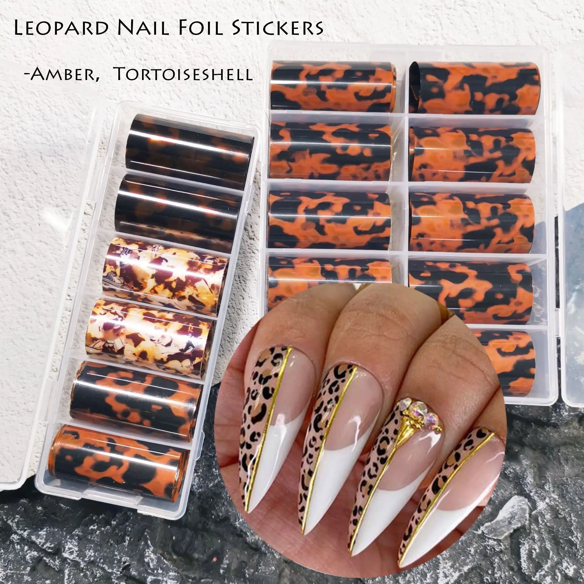 Tortoise Shell Nail Foils Tortoise Shell Nails Tortie Nails Nail Foils  Shell Nails Nail Stickers Nail Transfers Nail Art 