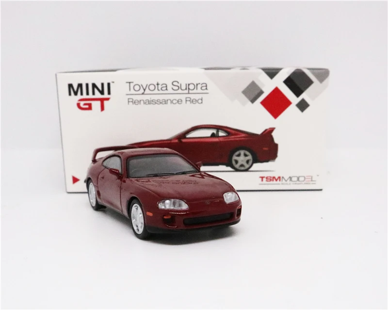 1: 64 MINI GT Тойота Супра(JZA80) Красный литой модельный автомобиль