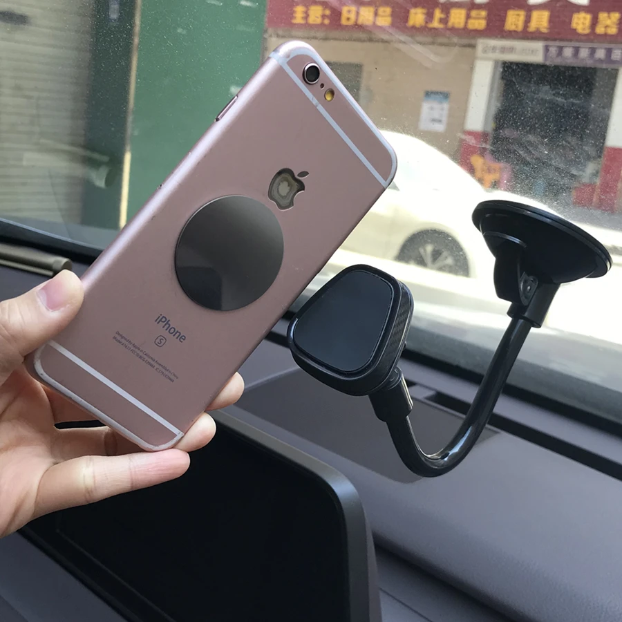 mobile stand Car Windshield Magnetic Phone Holder Flexible Long Arm Mount GPS Support Stong Magnet Stand Holder For Moblie Phone Samsung phone holder for car