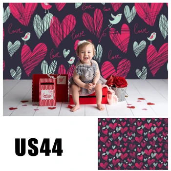 

Photography Backdrop Red Hearts HUAYI Vinyl Valentines Day Background Baby Photo Booth Photo Studio Props US44