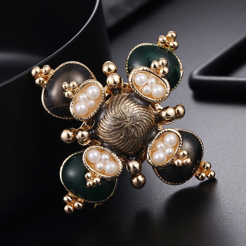 1 шт. брошь с эмалью и жемчугом|Броши| |