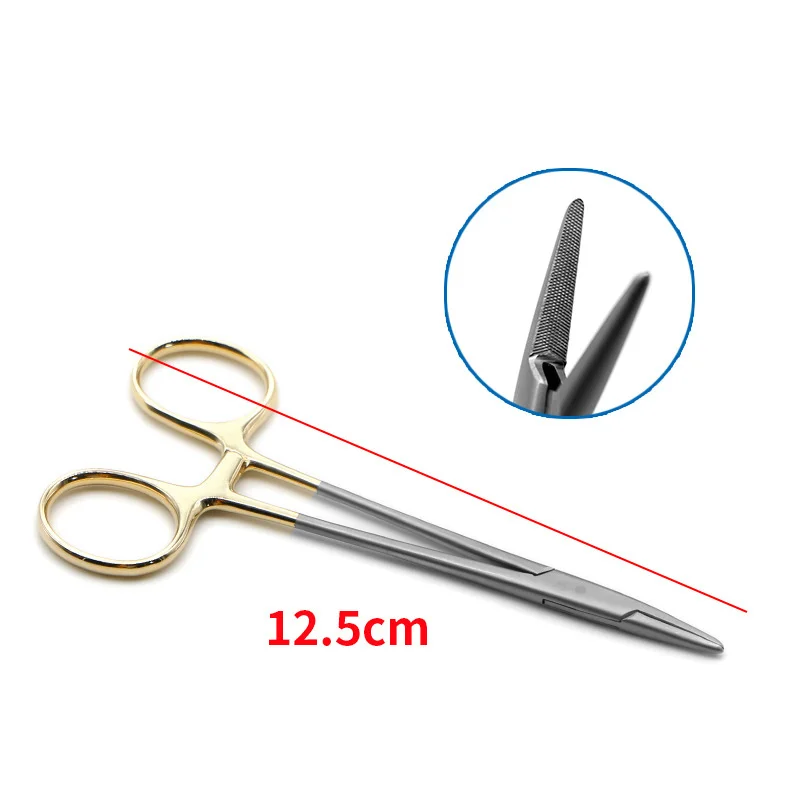 Double Eyelids Embedding Surgical Tools Gold Handle Needle Holder Needle Clamp Cosmetic Shaping Ophthalmic Instruments Tool