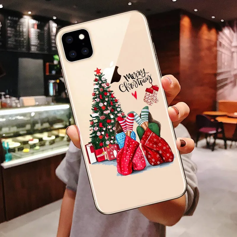 TPU Модный силиконовый чехол для iPhone 6S, 7, 8 Plus, X, XS, Max, XR, Рождественская девочка, ТПУ чехол для iPhone 11 Pro Max - Цвет: TPU
