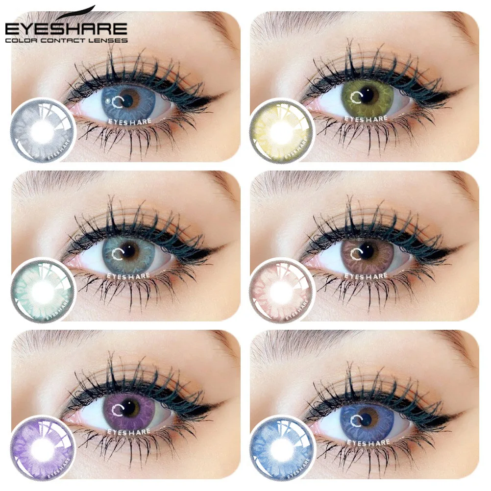 Lentillas cosméticas de colores para ojos, lentes de contacto para uso anual, serie gema, 1 par